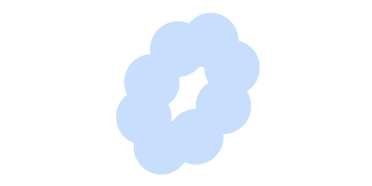 Light blue hair tie on a white background