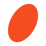 Large orange circle on a white background